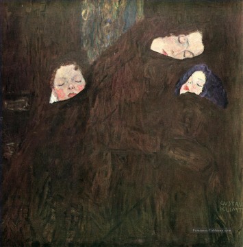 Mère avec des enfants Gustav Klimt Peinture à l'huile